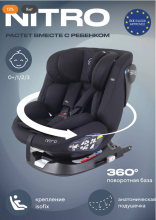 Автокресло Rant Nitro isofix 0/1/2/3 (0-36 кг) Black